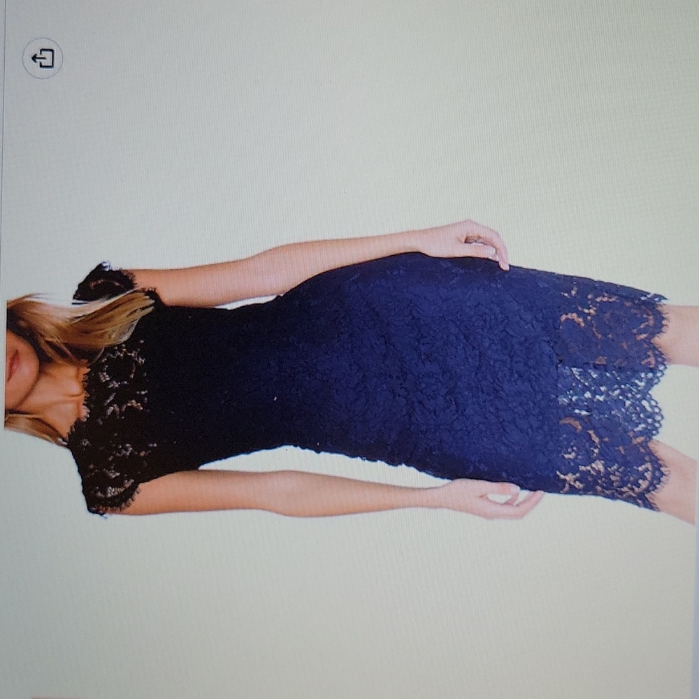 Merokeety sleeveless navy blue lace floral elegant cocktail dress Large New…
